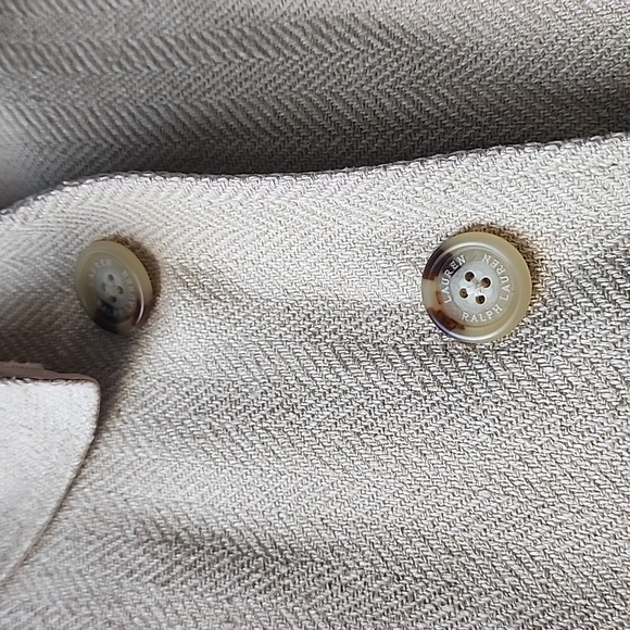 Vintage Lauren Ralph Lauren Silk Linen Button Up Jacket - Picture 3 of 8